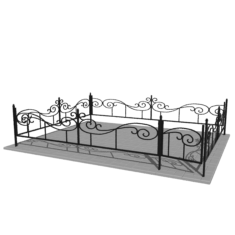 Ограда металлическая № КВ-08