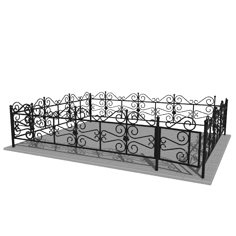 Ограда металлическая № КВ-12