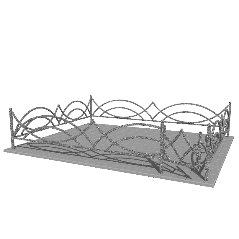Ограда металлическая № ПР-03
