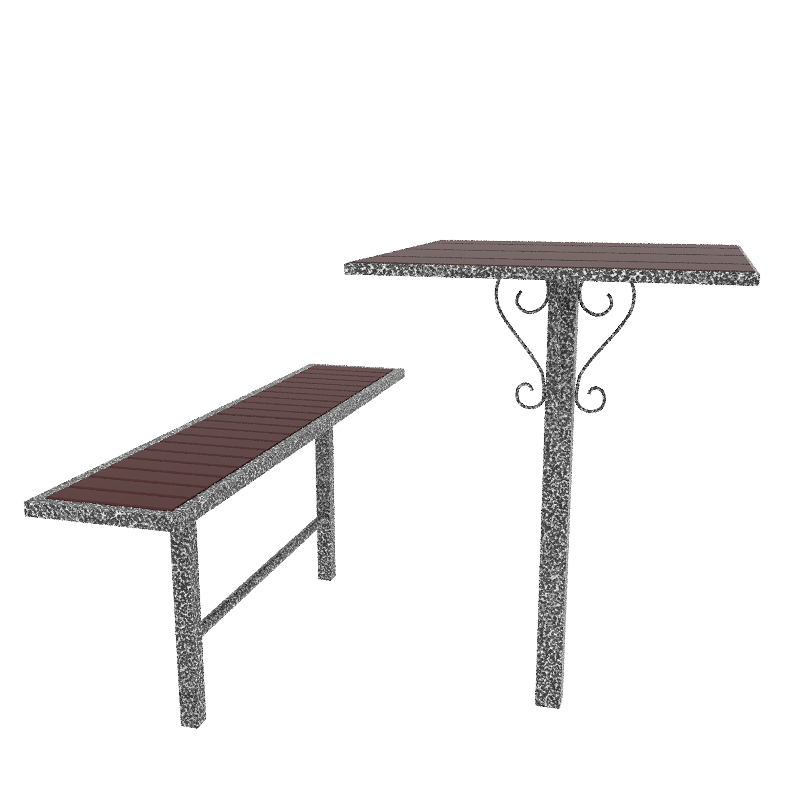 Стол лавка металлические № СВ-04