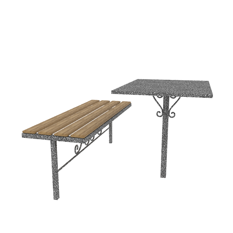 Стол лавка металлические  № КВ-01